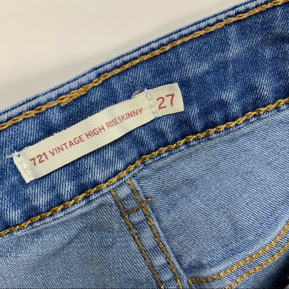 Levi’s 721 Vintage High Rise Skinny Jeans Sz 27 - Picture 5 of 11